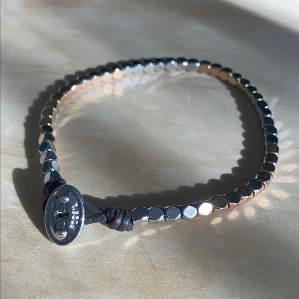 Fossil multi finish metal beaded bracelet